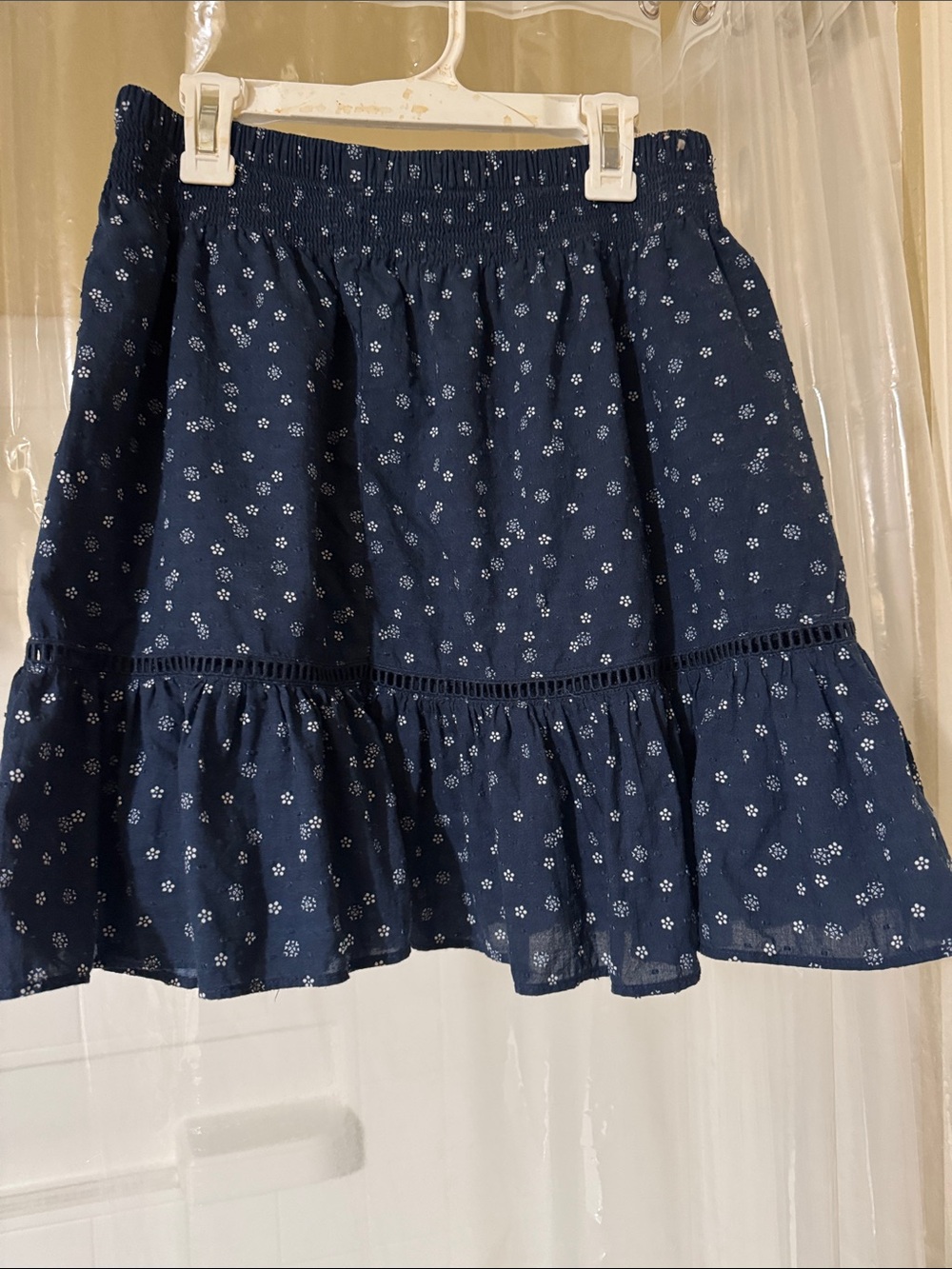 Madewell Navy Ditsy Floral Mini Skirt